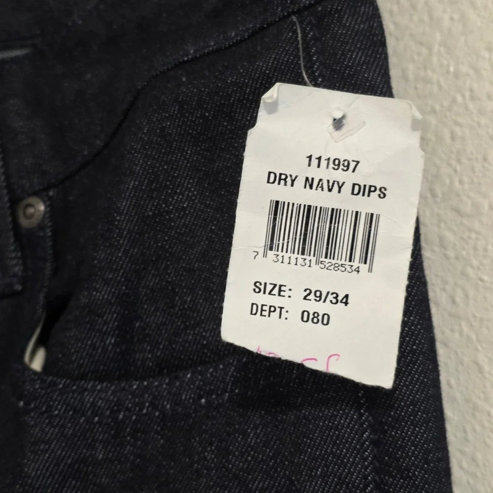 Nudie Jeans Grim Tim Mens 29x34 Dry Navy Dips Organic Cotton Slim Straight New